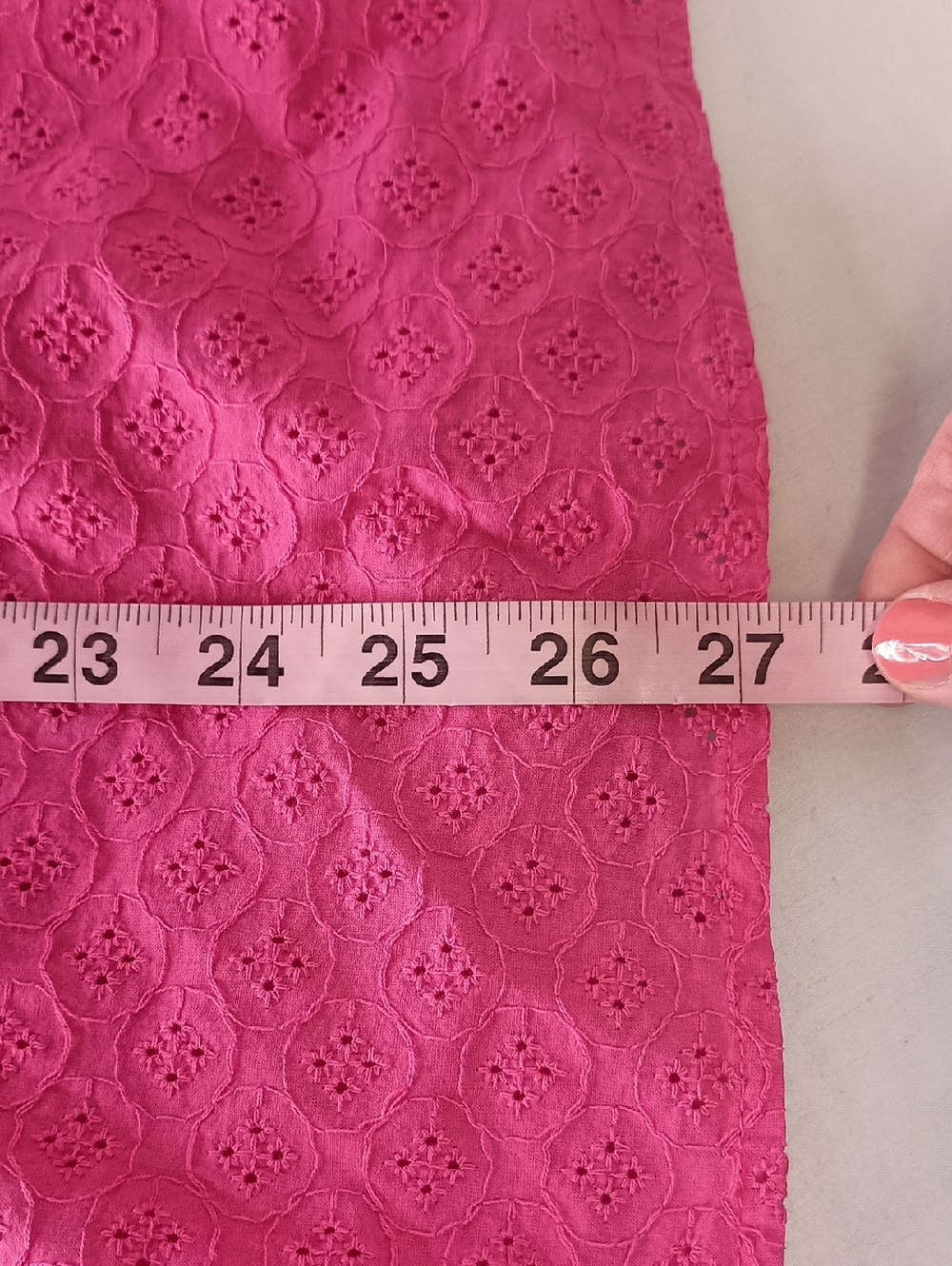 Women's Plus Size 4X Eyelet Ruffle Sleeve Babydoll Dress Hot Pink Cottage - Picture 8 of 8